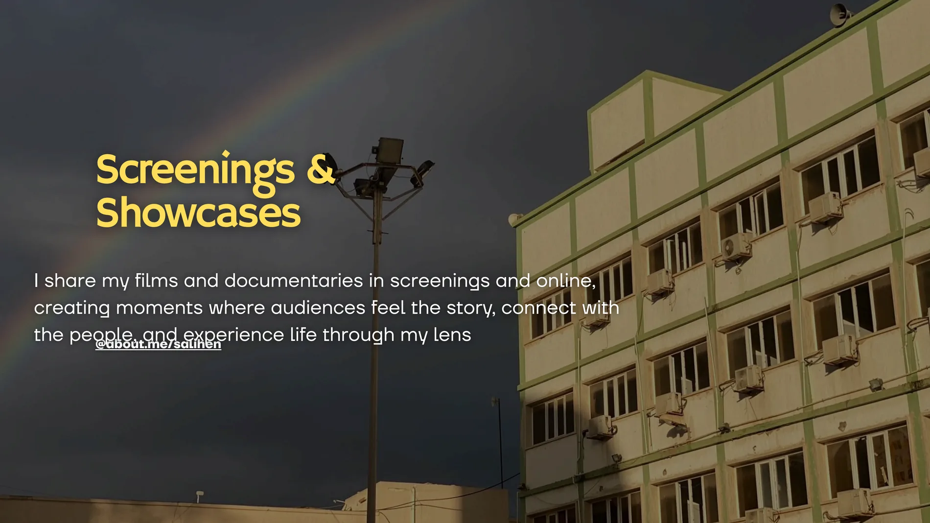 Screenings and showcases slide